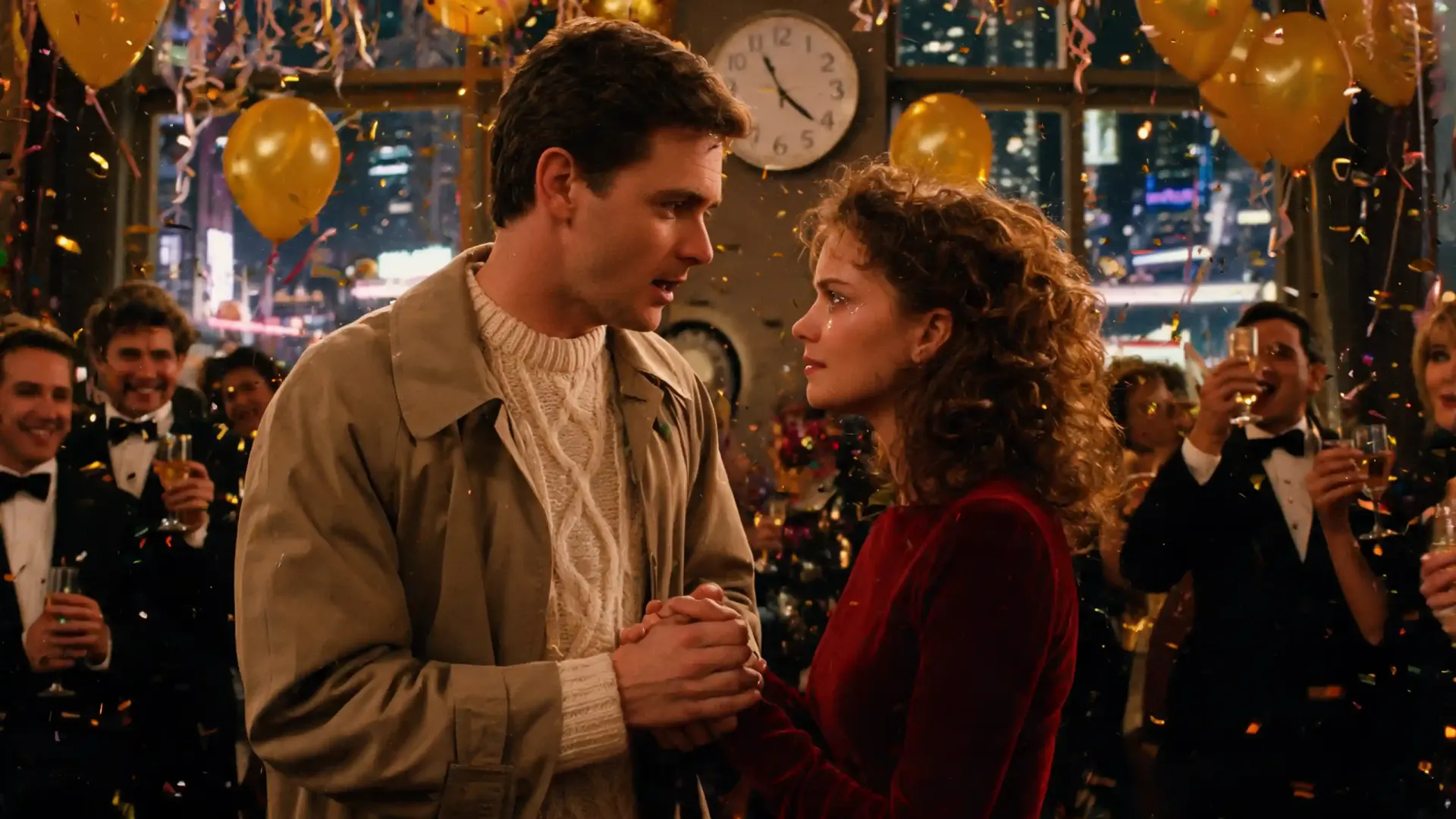 In the classic rom-com When Harry Met Sally, where does Harry finally confess his love and propose their future together?