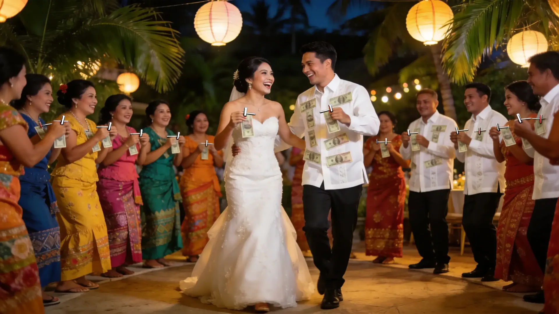 In which country do guests participate in the money dance, pinning cash to the newlyweds' clothes to help start their new life?